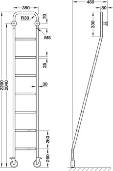 滑杆式梯子, 与推拉门配件配合使用