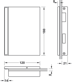 玻璃门锁片夹, GHP 203, Startec