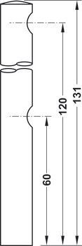 围栏杆固定件, 分隔杆系统，适用于 2 根 10 mm 栏杆，中心杆柱