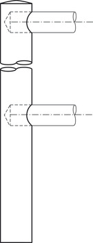 围栏杆固定件, 分隔杆系统，适用于 2 根 10 mm 栏杆，中心杆柱