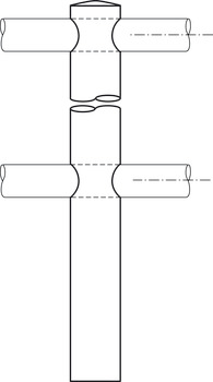 围栏杆固定件, 分隔杆系统，适用于 1 根 10 mm 栏杆，尾端杆柱