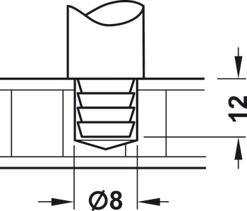 围栏杆固定件, 分隔杆系统，适用于 1 根 10 mm 栏杆，尾端杆柱