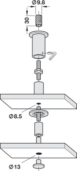悬吊管, 钢质，层板悬吊系统 ⌀ 20 mm
