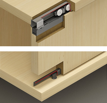 Sliding door fitting, HAWA Clipo 16 HM IF, set