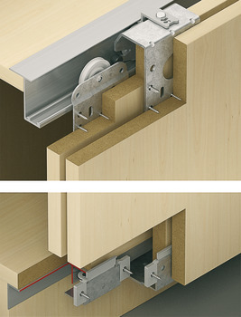 Sliding door fitting, Häfele Slido F-Line42 50A, set