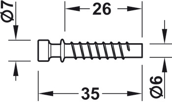 Connecting bolt, Tofix, for drill hole diameter 5 mm