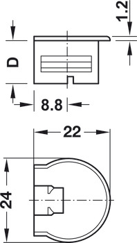 Connector housing, Rafix Tab 20 system, plastic, with ridge