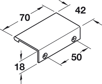 Furniture handle, Edge pull handle, aluminium