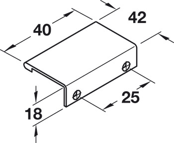 Furniture handle, Edge pull handle, aluminium