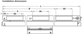 Wall display extension, full extension, load-bearing capacity up to 50 kg, steel