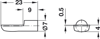 Shelf support, for inserting into drill hole ⌀ 7 mm or sleeve, steel