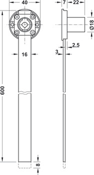 Central locking system, Häfele Symo, with locking bar