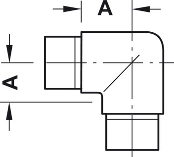 Corner connector, 90°, bar railing system