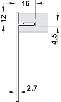 Bracket, For concealed shelf fixing