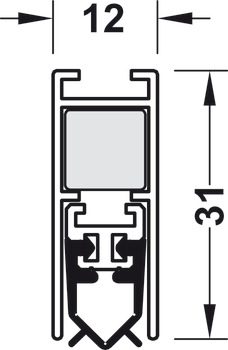 Retractable door seal, DDS 12, for wooden doors, Startec