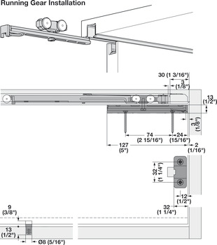 Sliding door fitting, HAWA Clipo 16 HM IF, set