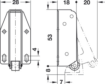 Spring catch, Quick, for screw fixing