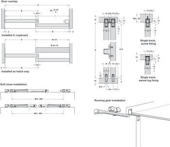 Sliding door fitting, HAWA Clipo 16 HM IF, set