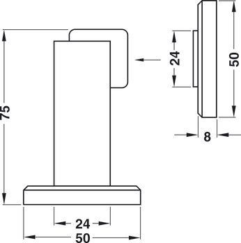 Door holder, magnetic, pull 4 kg