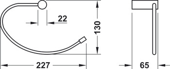 Towel rail, round series, for screw fixing