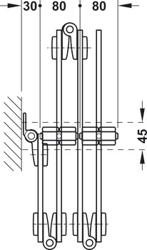 Set components, Häfele Slido W-Fold872 55S