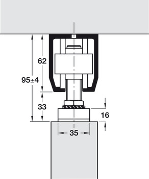 Sliding door fitting, HAWA Junior 160 A, set