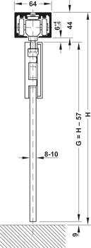 Set components, Häfele Slido W-Fold872 55S