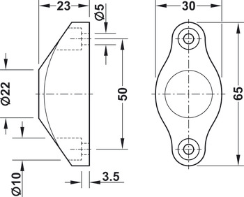 Door holder, Rubber buffer, pull 6 kg