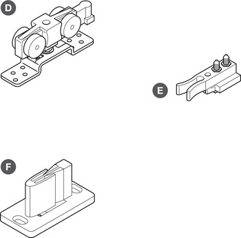Sliding door fitting, Häfele Slido D-Line11 160P, set