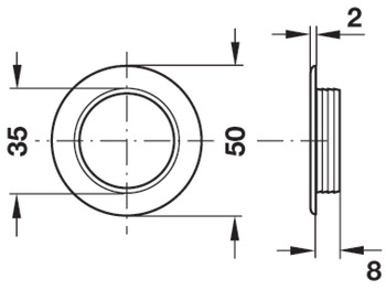 ventilation trims, plastic, harpoon-type fixing, slotted