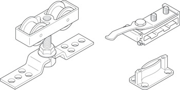 Sliding door fitting, HAWA Junior 160 A, set