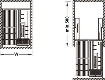 Base unit, Narrow front pull-out basket, Venice serires