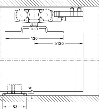 Sliding door fitting, Häfele Slido D-Line11 160P, set