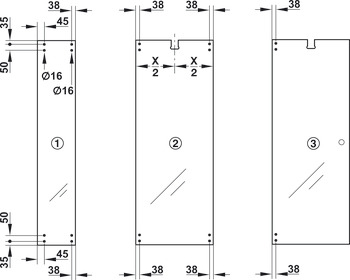 Set components, Häfele Slido W-Fold872 55S