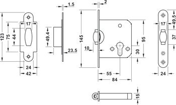 Lock for double action doors, For double action doors