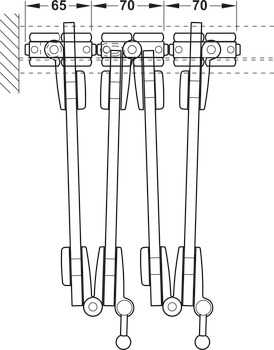 Set components, Häfele Slido W-Fold872 55S