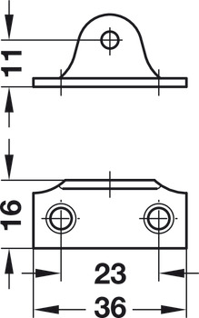 Opening angle restraint, steel, length 150 mm