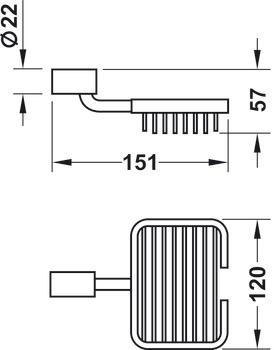 Soap basket, round series, for screw fixing