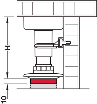 Spacer ring, For Häfele Axilo® 78 Plinth System