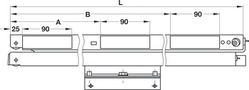 Wall display extension, full extension, load-bearing capacity up to 50 kg, steel