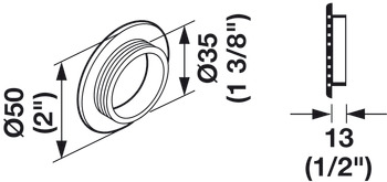 ventilation trims, plastic, harpoon-type fixing, slotted