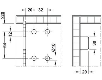 Cabinet hanger for base unit, For press fitting