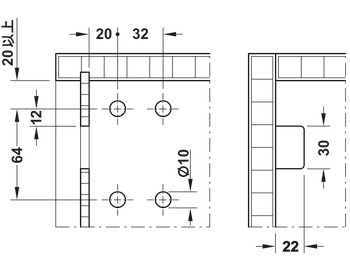 Cabinet hanger for base unit, For press fitting