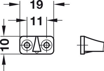 Opening angle restraint, plastic, length 200 mm