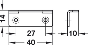 Opening angle restraint, steel, length 150 mm