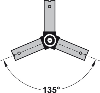 Corner joint, rigid, 45°, for Idea 400 desking systems