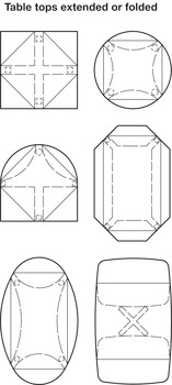 Drop leaf table fitting, TKB, table extension fittings