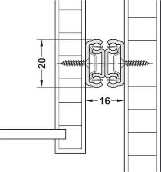 Ball bearing runners, Full extension, Accuride DZ 2431, load bearing capacity up to 20 kg, steel, side mounting