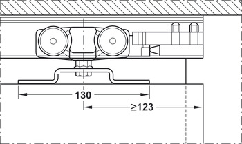 Sliding door fitting, Häfele Slido D-Line11 240P, set