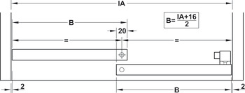 Sliding door fitting, HAWA Clipo 16 HM IF, set